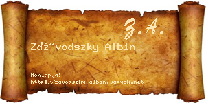 Závodszky Albin névjegykártya
